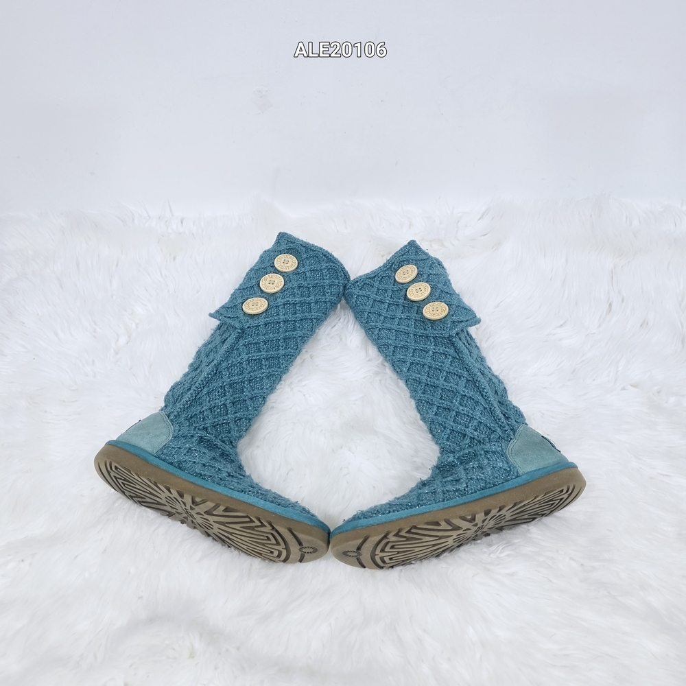 UGG style knit boots Classic Cardy model Turquoise Color Sz.7 - Picture 13 of 17